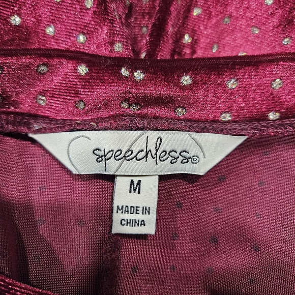 Speechless Burgundy Velvet Long Sleeve Dress - Picture 7 of 9